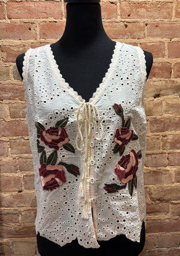 Boho Floral Embroidered Vest
