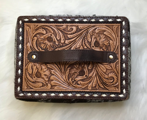 Leather Cowhide Jewelry Case
