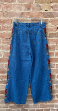 Wide Leg Floral Panel Denim