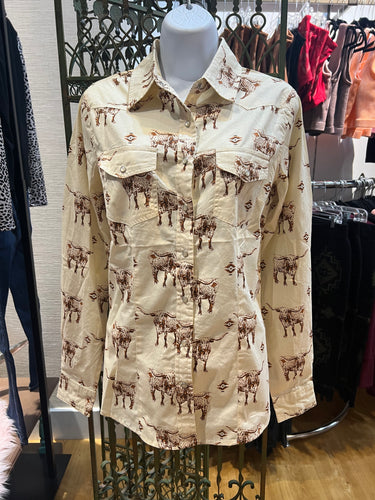 Longhorn Print Blouse