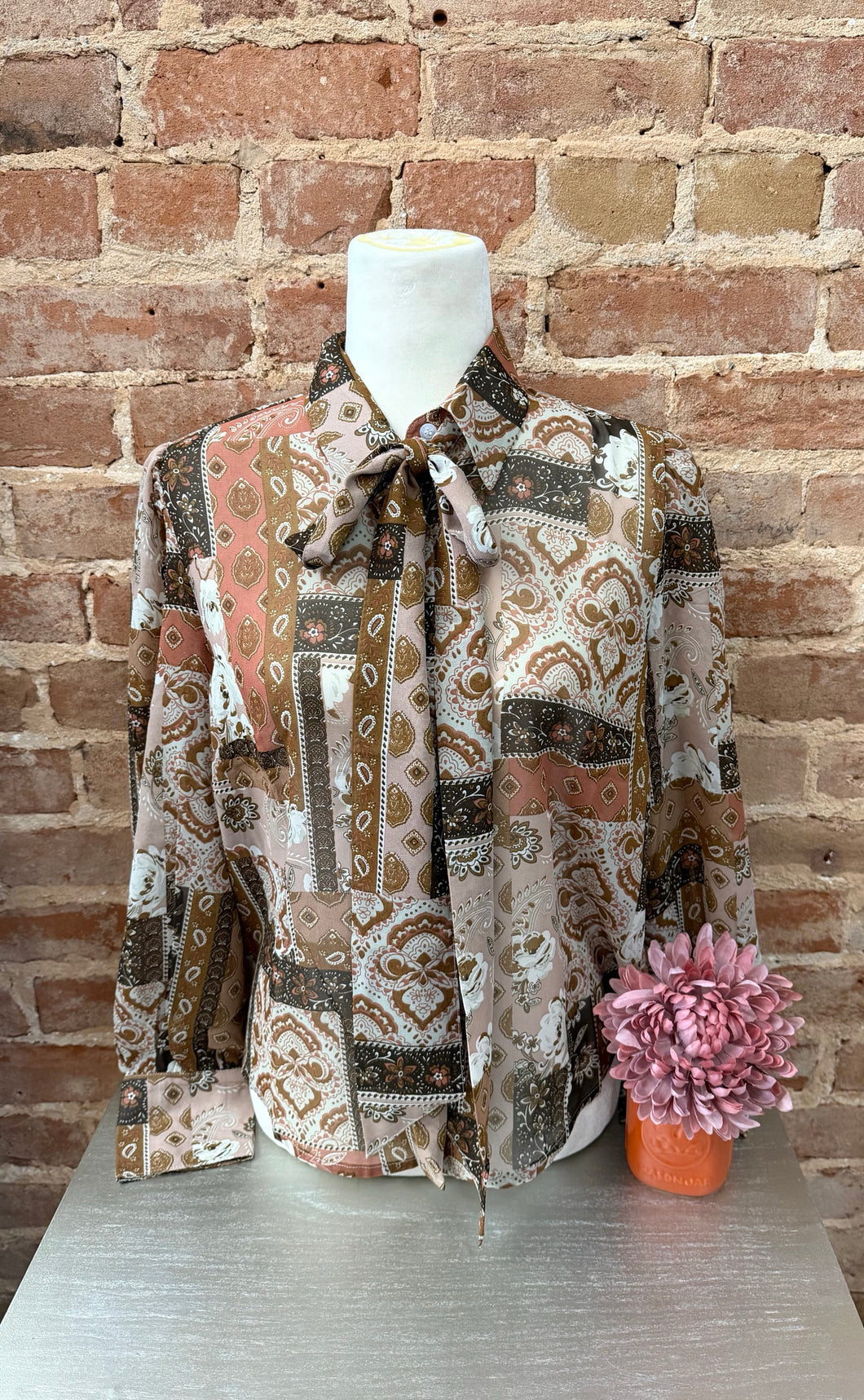 Fall Patches Removable Tie Front Top