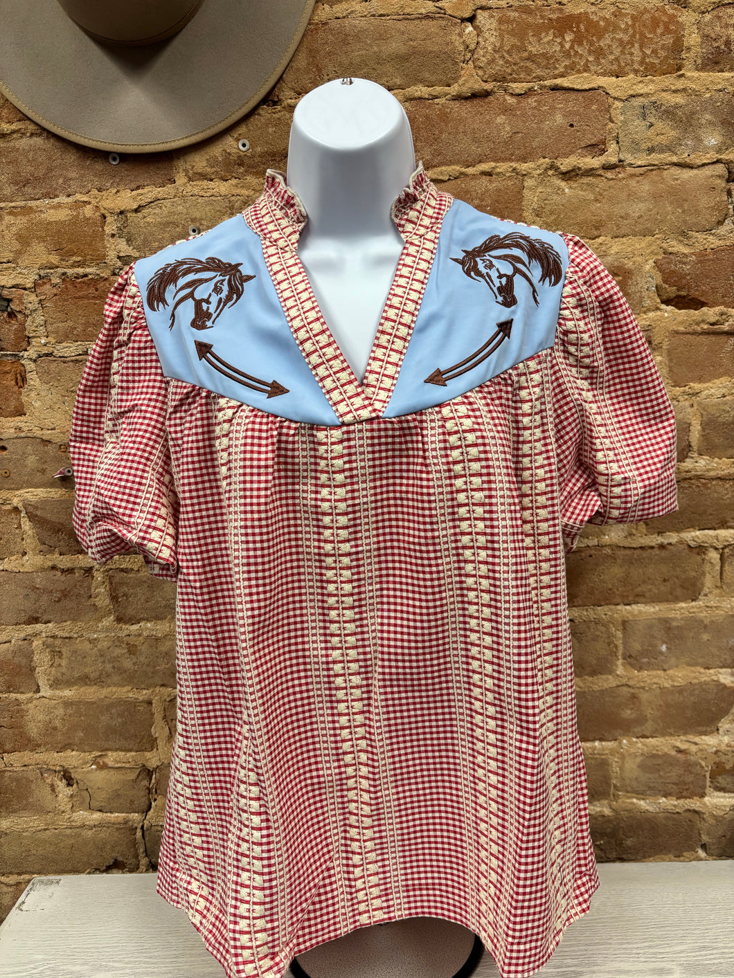 Western Pony Embroidered Blouse