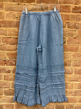 Flared Chambray Crop Denim Pants