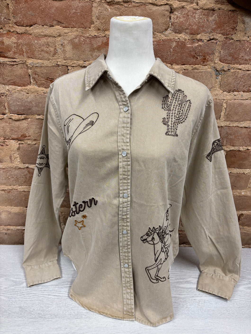 Western Embroidered Snap Button Shirt