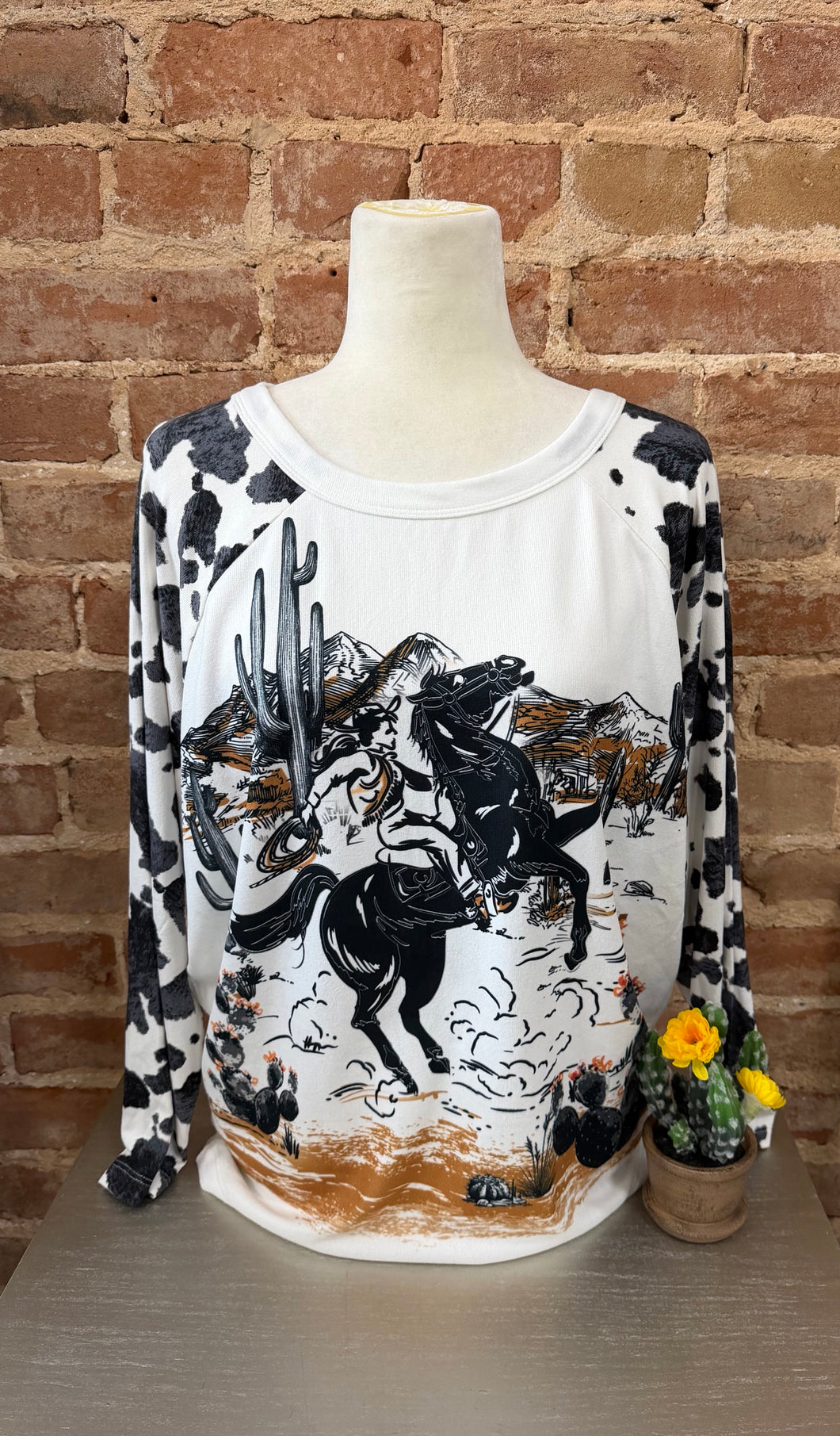 Desert Cow Print Top