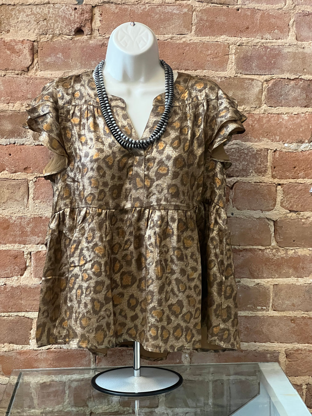 Cheetah Print Baby Doll Top