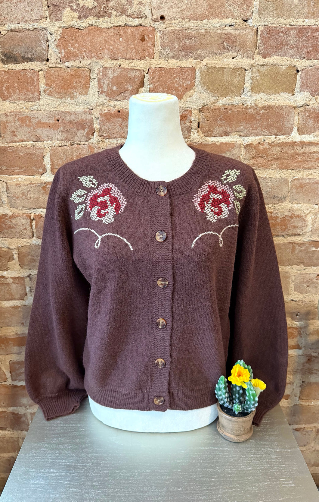 Flower Embroidered Cardigan
