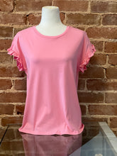 Pink Ruffled Short Sleeve Top
