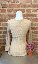 Textured Lace Diagonal Hemline Top