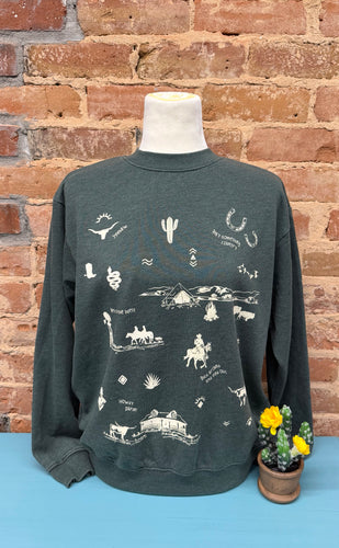 Western Allover Crewneck