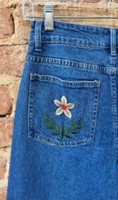 Wide Leg Embroidered Denim Pants