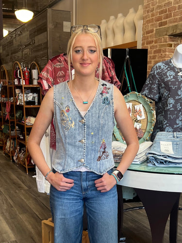 Denim Cropped Vest