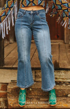 Crease Crop Flare Jeans