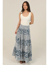 Twin Print Tiered Maxi Skirt