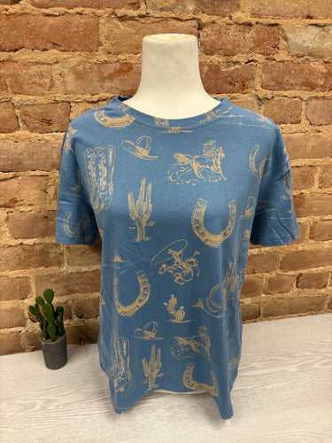 Round Neck Western Graphic Tee