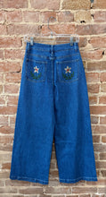 Wide Leg Embroidered Denim Pants
