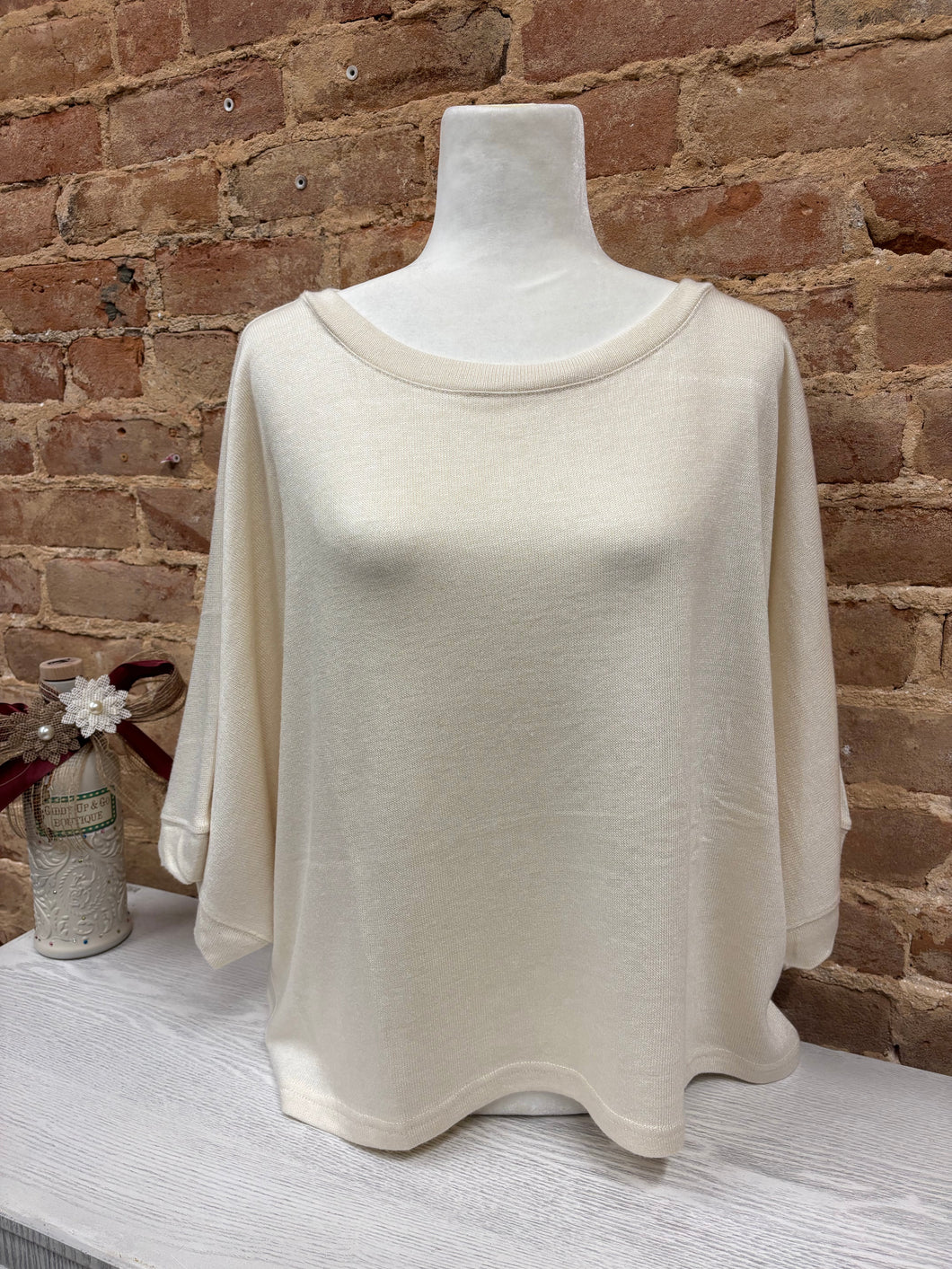 Loose Fit Pullover Sweater Ivory