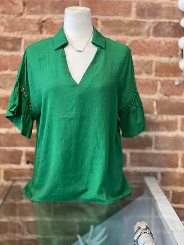 Collared V Neck