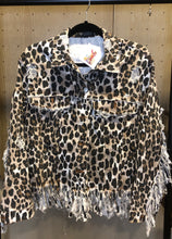 Leopard Fringe Denim Jacket