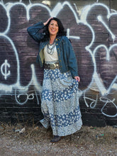 Twin Print Tiered Maxi Skirt