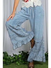 Flared Chambray Crop Pants