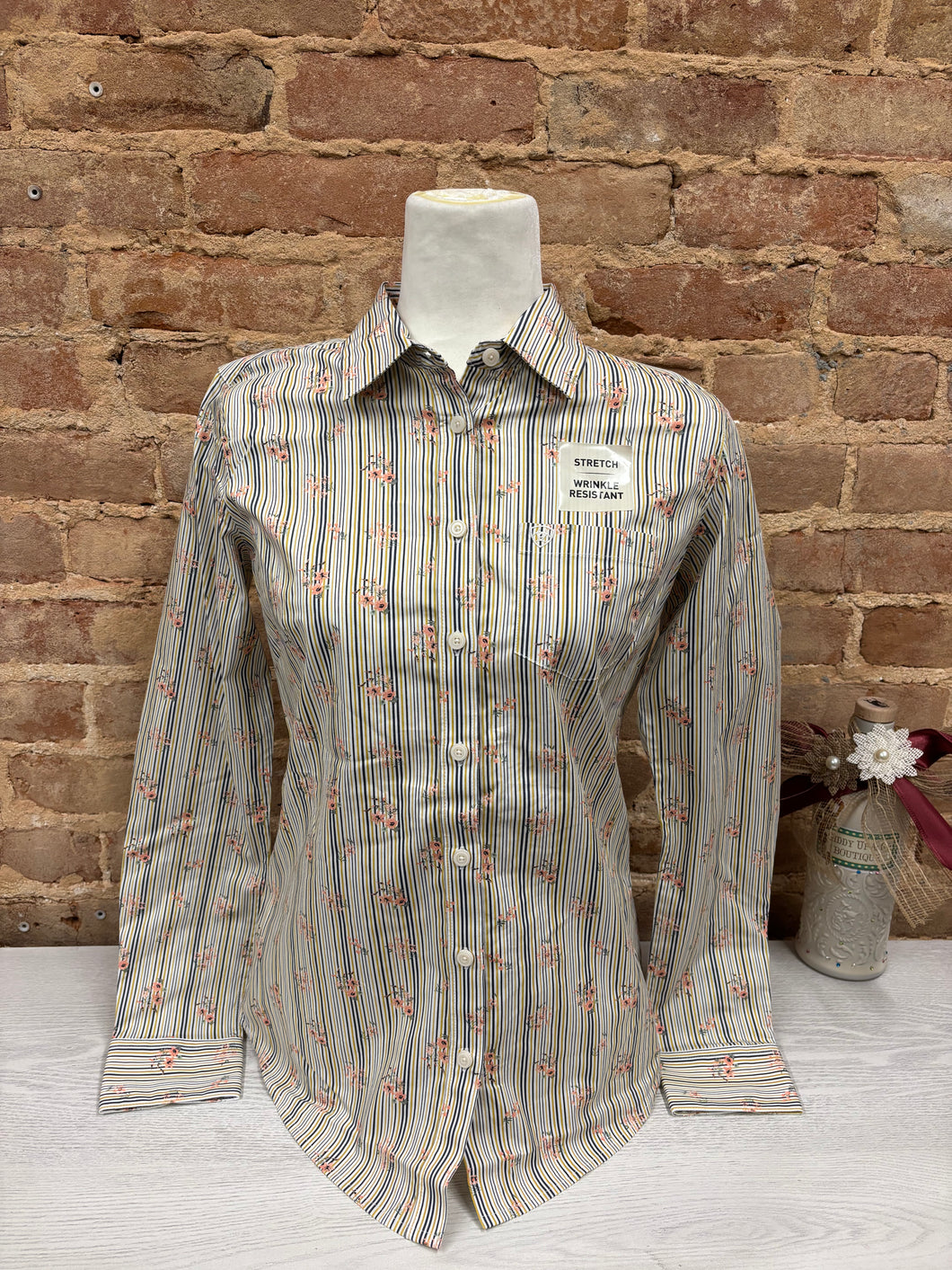 Kirby LS Shirt Vintage Floral Stripe