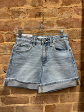 High Rise Cuffed Denim Shorts