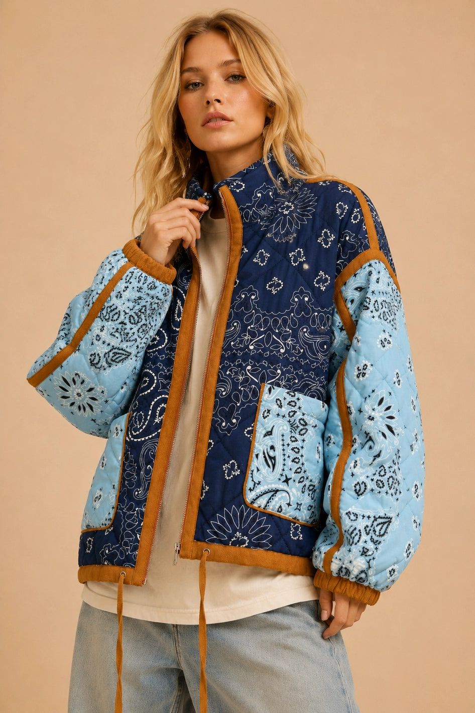 Patchwork Bandana Quilted Jacket