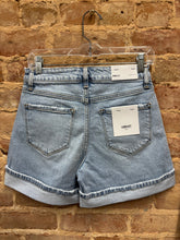 High Rise Cuffed Denim Shorts