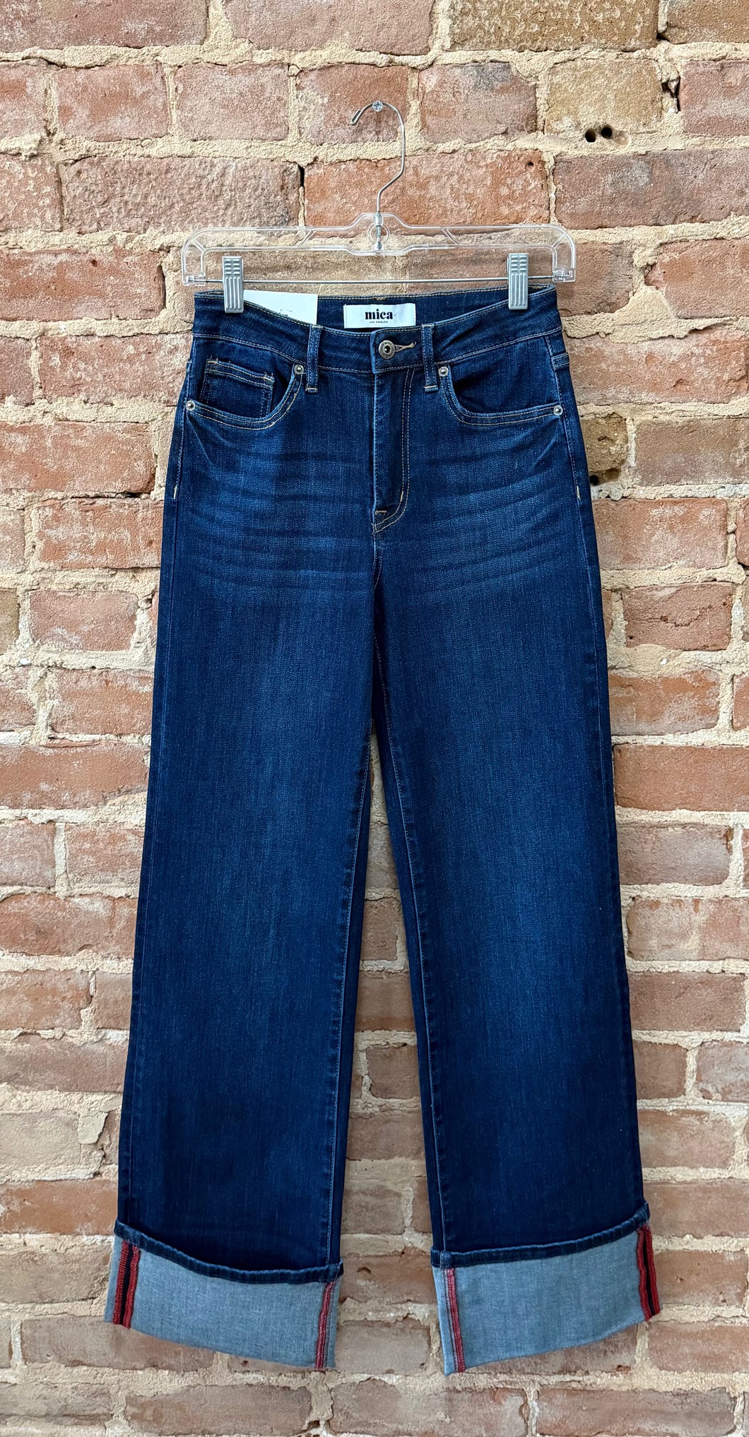 Wide Leg Cuffed Denim