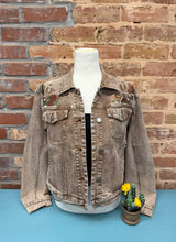 Embroidered Mocha Denim Jacket