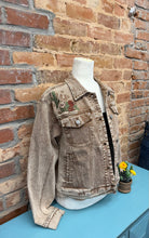 Embroidered Mocha Denim Jacket